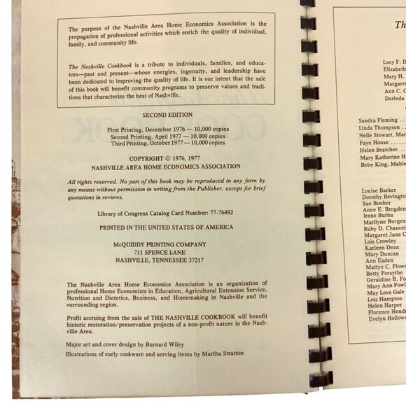 The Nashville Cookbook Area Home Economics Association 1977 Third Printing - Picture 4 of 12